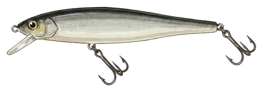 Illustrazione di minnow affondante